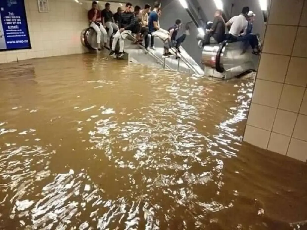 الفيديو.. سيول جارفة بالجزائر