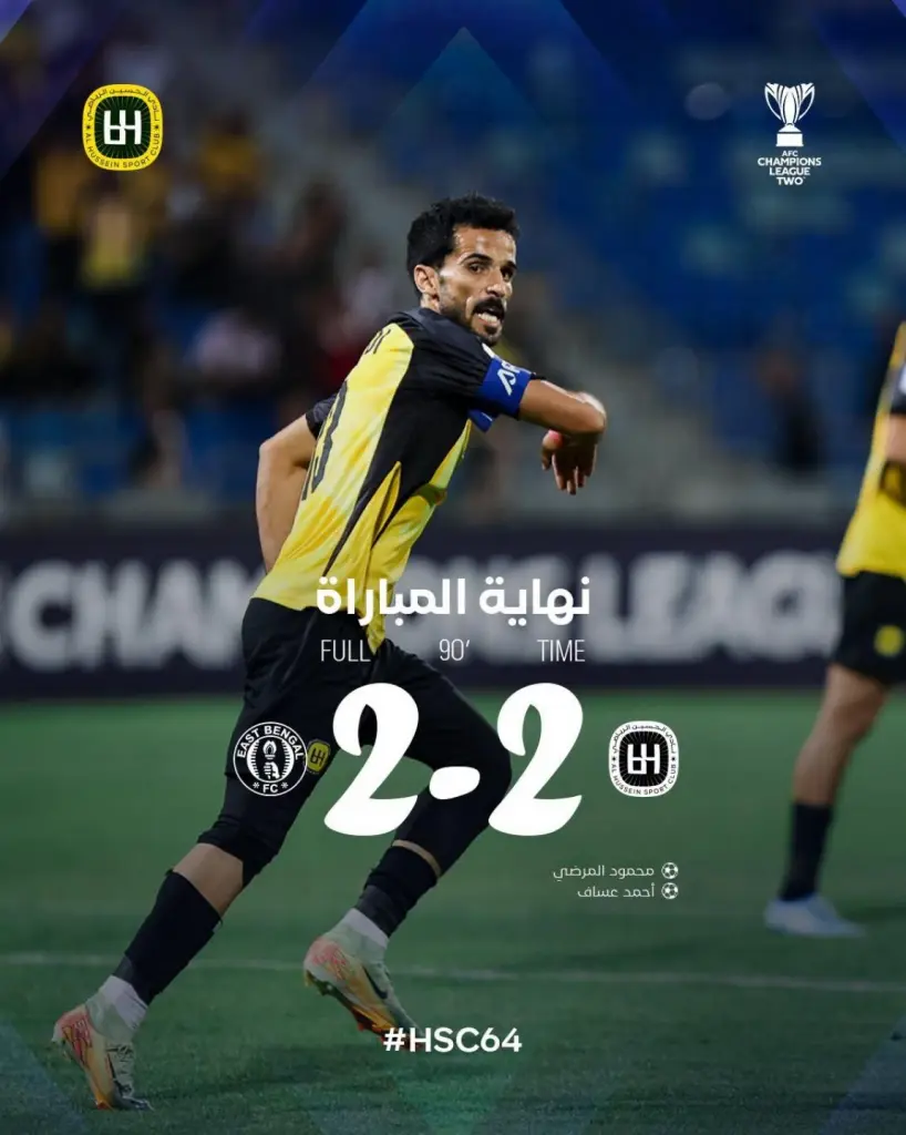 الحسين إربد يتعادل مع "إيست بنغال" في دوري أبطال آسيا 2
