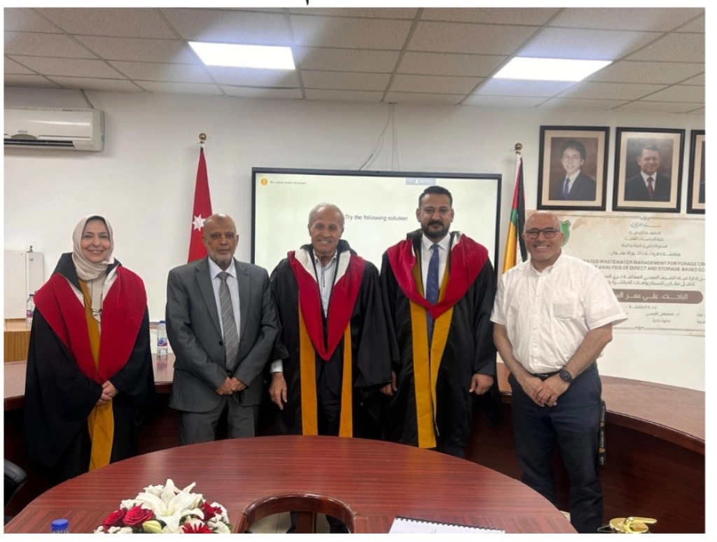 إنجاز علمي جديد في الجامعة الأردنية: أطروحة دكتوراه تبتكر حلولاً ديناميكية .. علي عمر البريزات يحصل درجة الدكتوراة في تخصص الأراضي والمياه والبيئة.