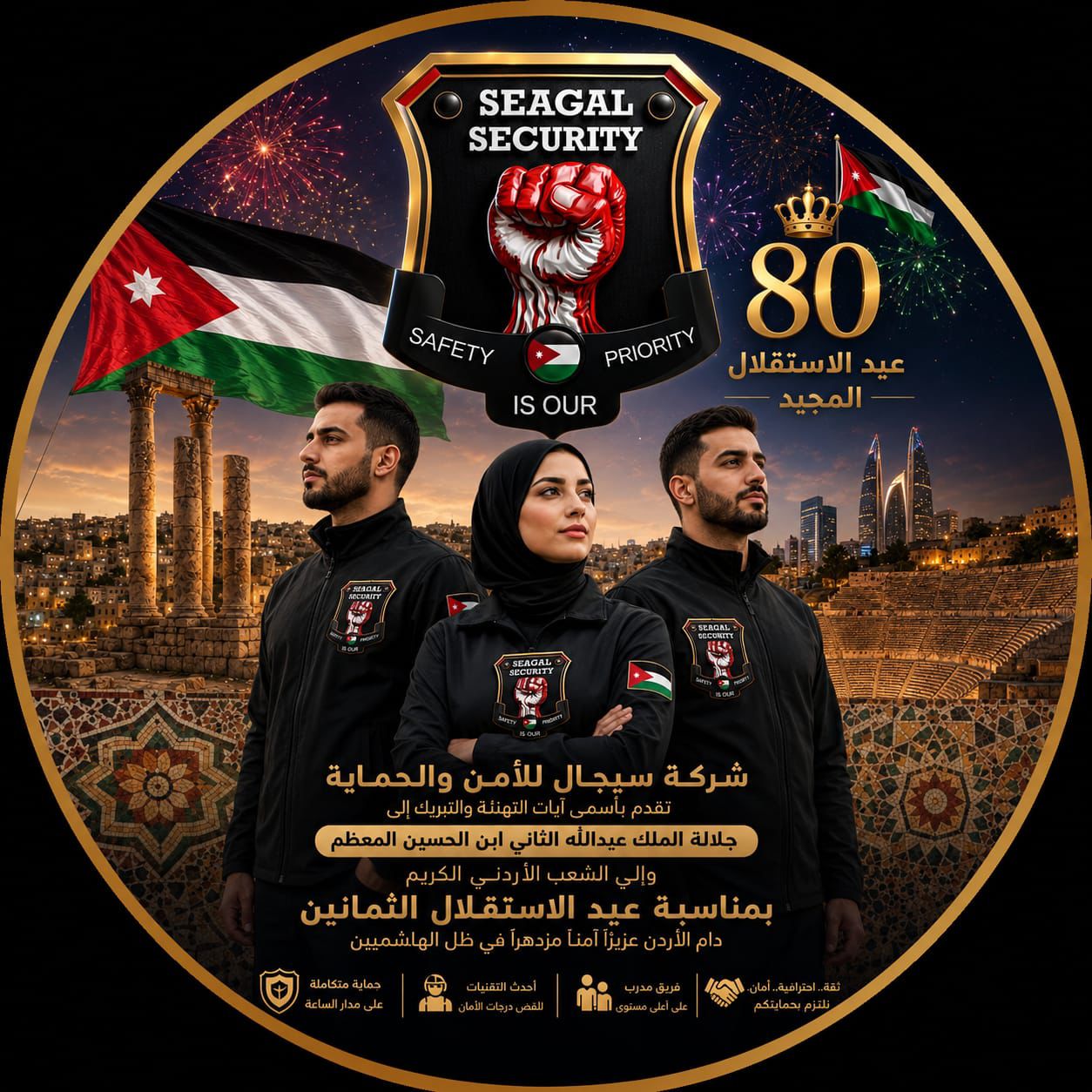 شركة سجال للأمن والحماية المسلحة جاهزية عالية وانتشار ميداني أمني متكامل لتغطية فعاليات عيد الاستقلال