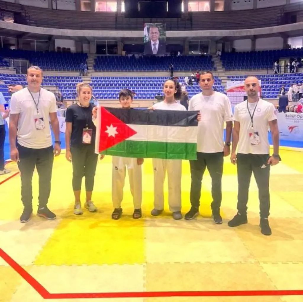 الميدالية الذهبية للاعبة المنتخب الوطني الأردني للتايكوندو ميسر الدهامشة